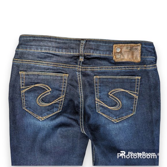 Silver Suki Jeggings Blue Jeans Indigo Denim Stretch 29x29 Embroidered Back Pock - Picture 3 of 11